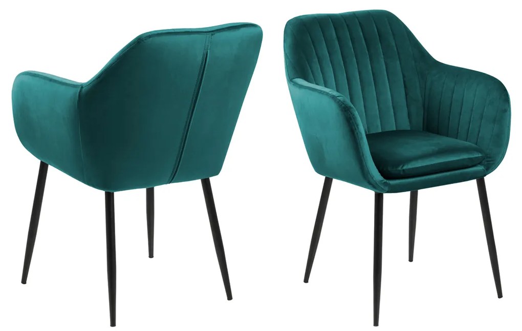 Velvet Eetkamerstoel Met Arm Groen