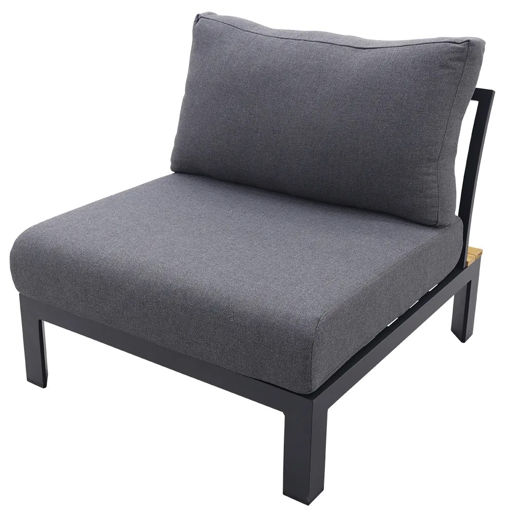 Avalounge center module - aluminium/teak - Op=Op