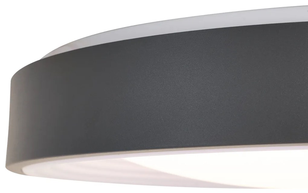 Moderne plafondlamp grijs met wit 38cm incl. LED dimbaar - Kanton Modern rond Binnenverlichting Lamp