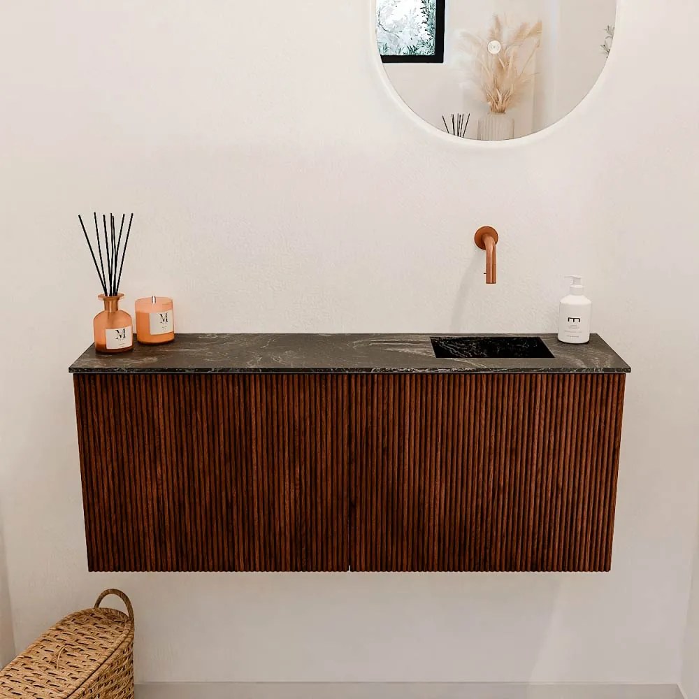 Mondiaz Joya DLux 100cm toiletmeubel ruby met wastafel faye rechts zonder kraangat lava
