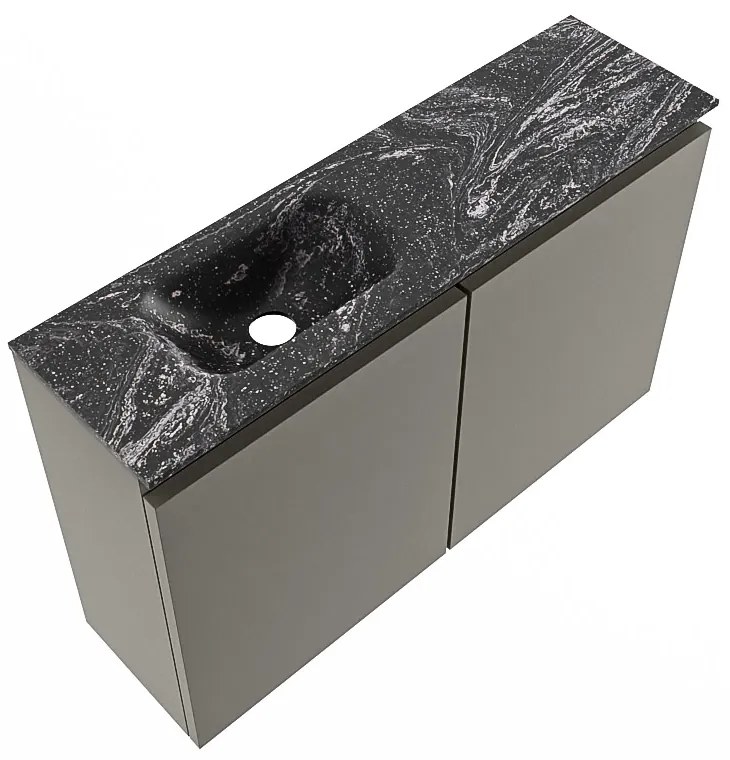 Mondiaz Ture DLux toiletmeubel 80cm smoke met wastafel lava links met kraangat