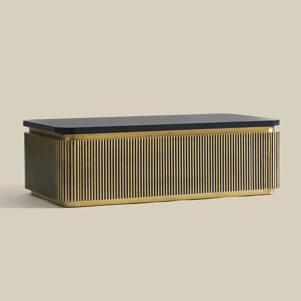 Salontafel Gouden Ribbels Rechthoekig - 110 X 60cm.