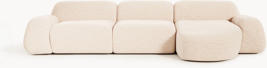 Modulaire bouclé hoekbank Wolke (4-zits)