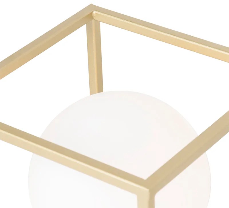 Design tafellamp goud met wit glas - Aniek Design G9 vierkant Binnenverlichting Lamp