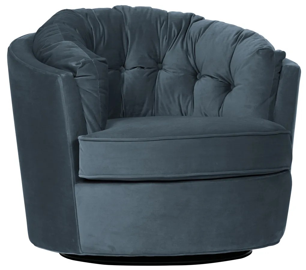 BePureHome Carousel Draaibare Fauteuil Fluweel Blauw