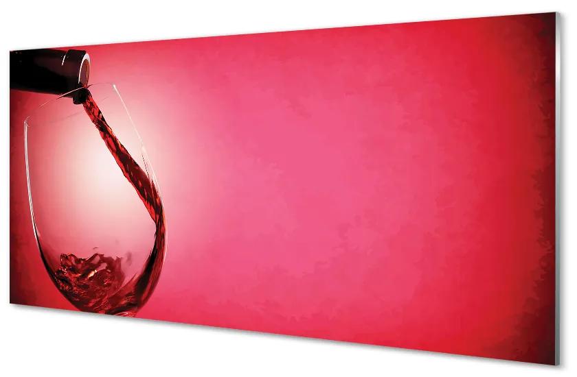 Plexiglas schilderij Rode achtergrond met een glas over 100x50 cm