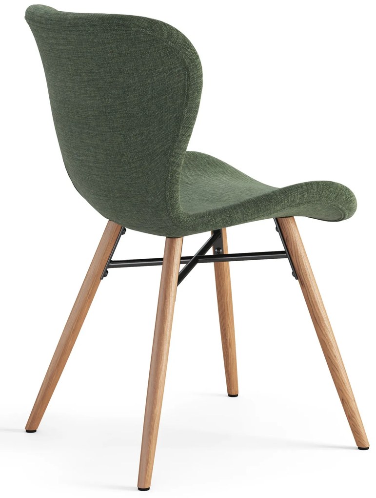 ALTEA Groen (stof Rio 140)/poten natuur eiken – MODERNE STOEL VOOR WOONKAMER/EETKAMER/KEUKEN/KANTOOR
