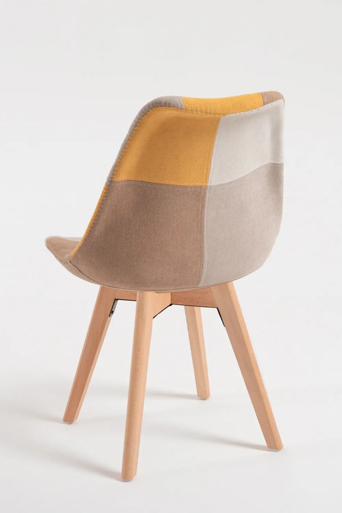 Set 4 Synk Patchwork Stoelen