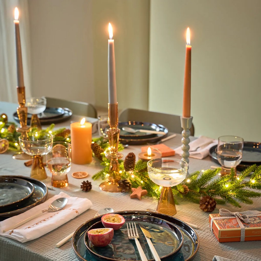 Set van 12 gladde kaarsen H25 cm, Caspar