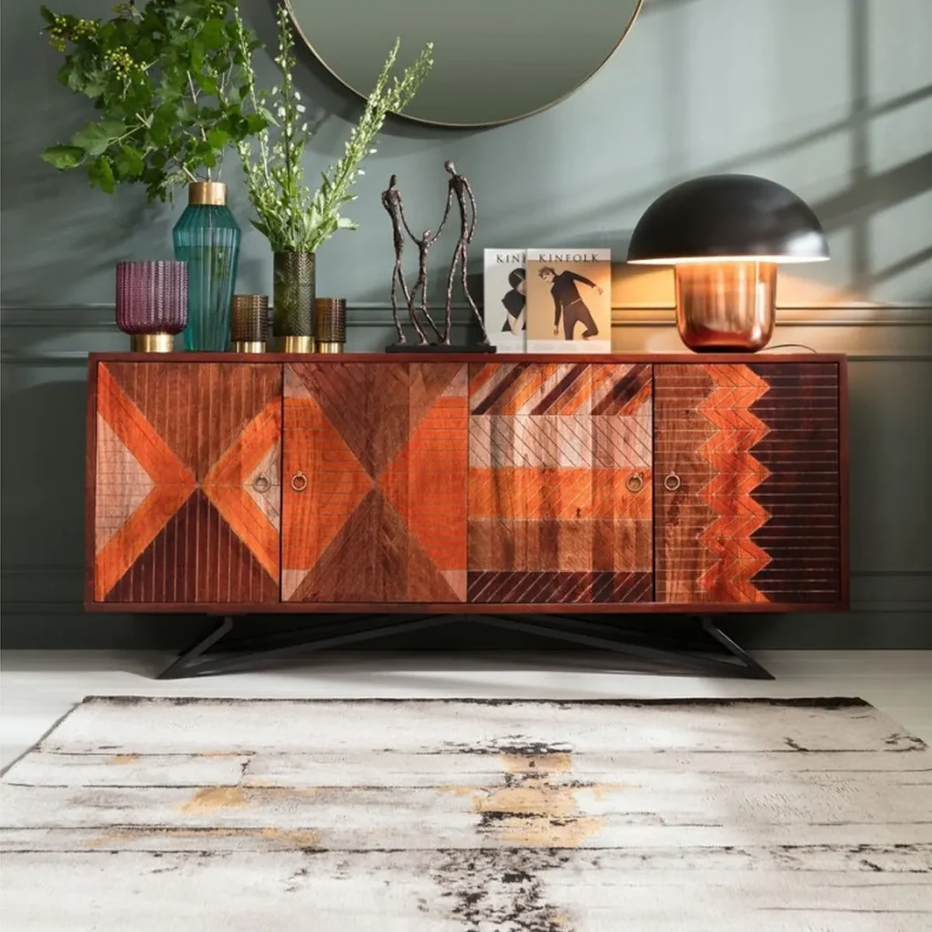 houten design dressoir Dressoir Solana 210 cm Naturel Starfurn | Houten Meubel Outlet