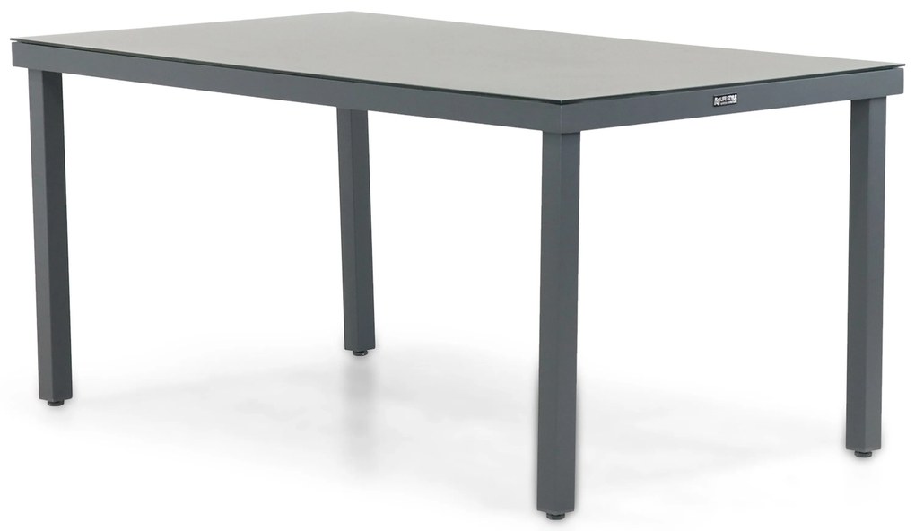 Dining Tuintafel rechthoekig 160 x 90 cm Aluminium/HPL Grijs Porto