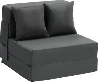 VEVOR 3-in-1 opvouwbare slaapbank met 2 kussens en wasbare hoes, slaapbank van 25D traagschuim, slaapbank voor woonkamer/slaapkamer, donkergrijs (eenpersoonsbed)