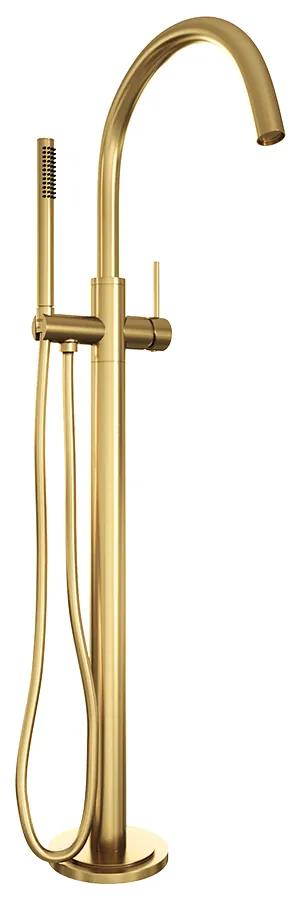 Brauer Gold Edition vrijstaande badkraan set staafhanddouche goud