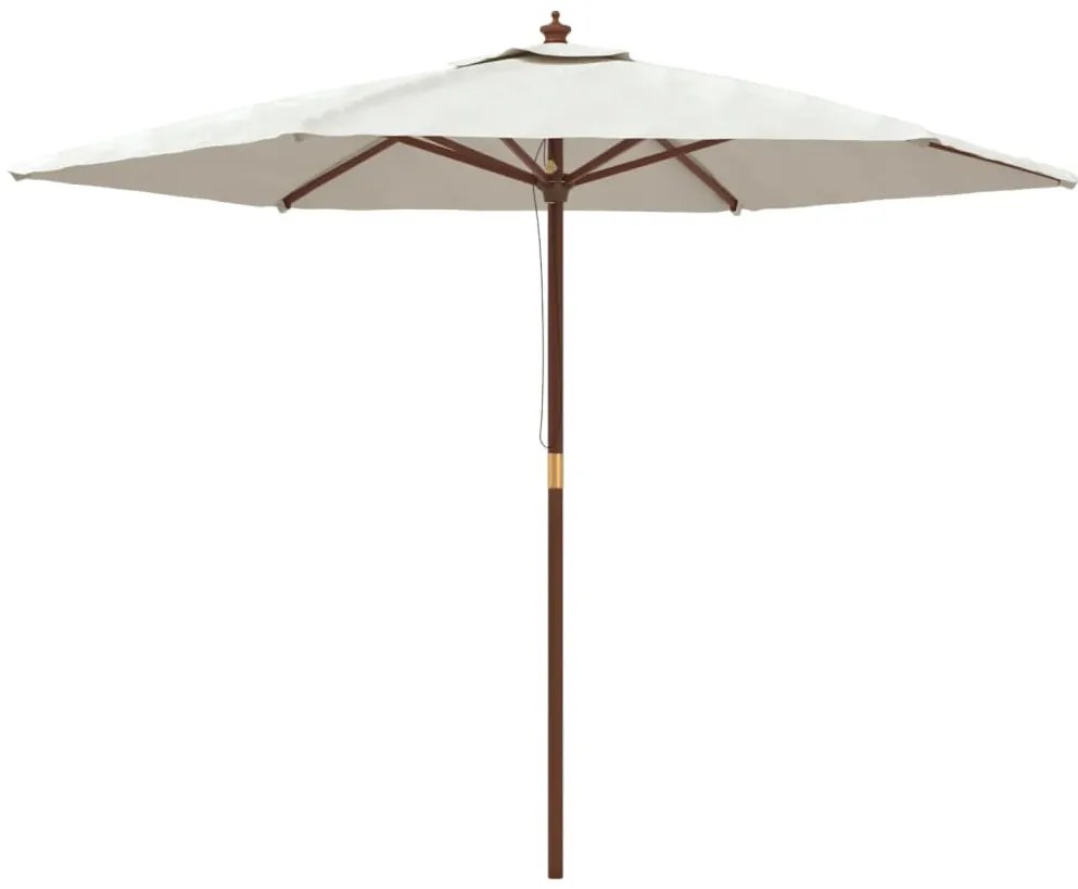 vidaXL Parasol met houten paal 299x240 cm zandkleurig