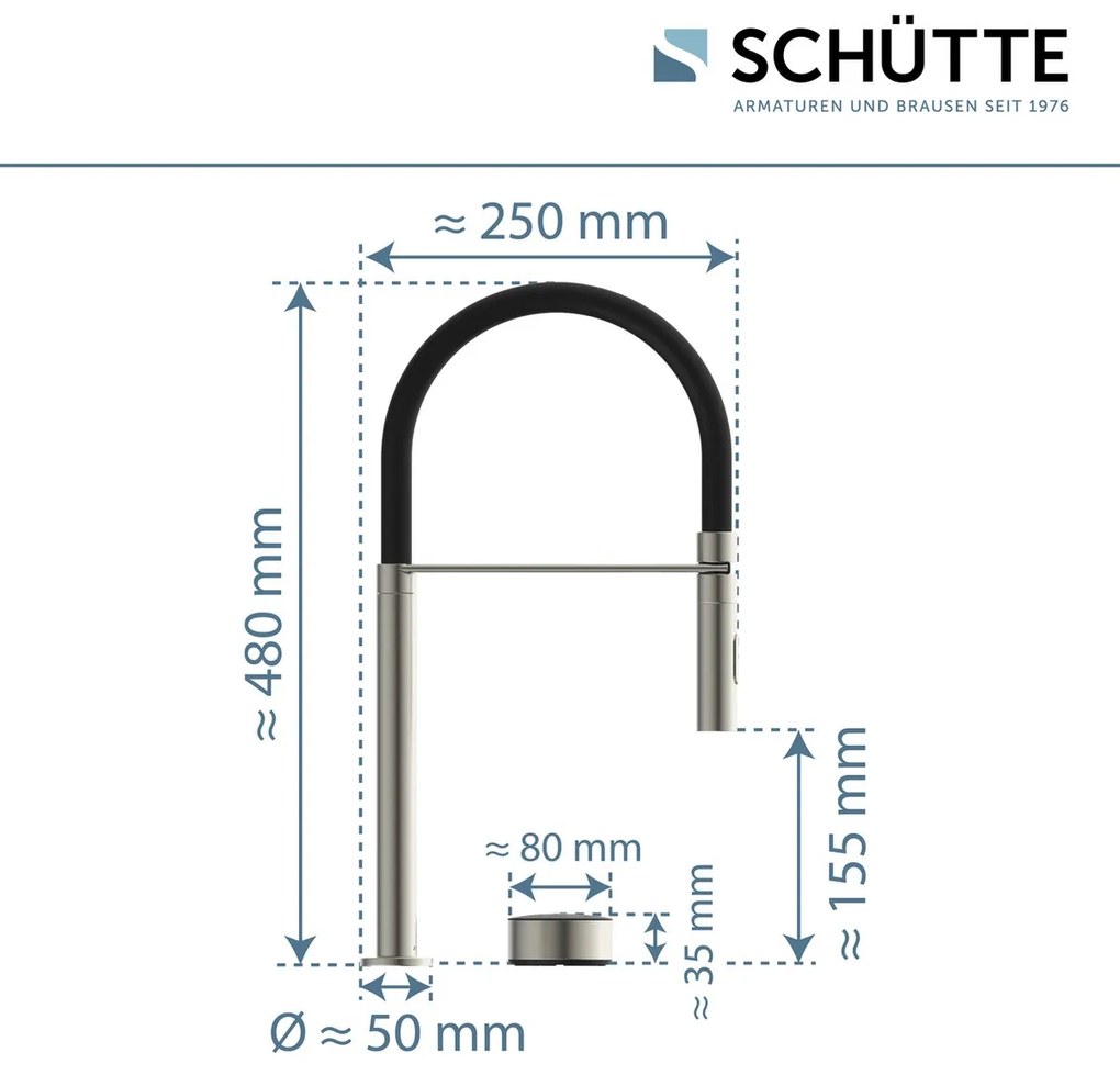 Schutte Aquadot digitale keukenkraan met smart control RVS