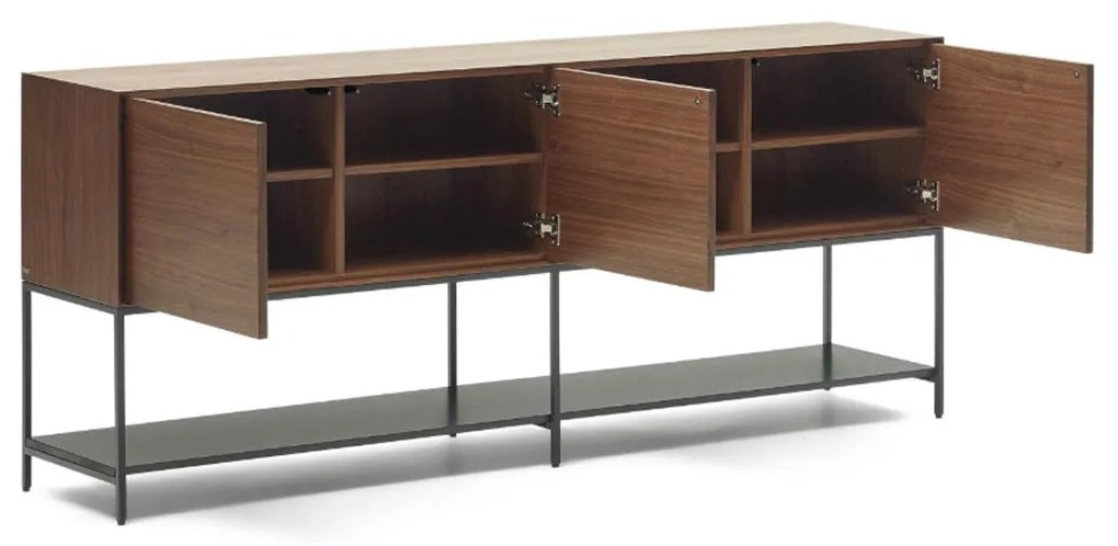 Kave Home Vedrana Groot Design Dressoir Op Hoge Poten Walnoot - 195x40x80cm.
