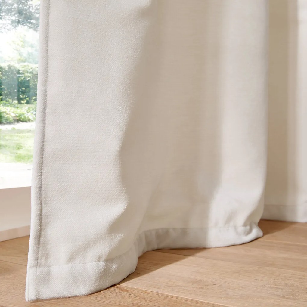 Gordijn in chenille fluweel met oogjes, Calda