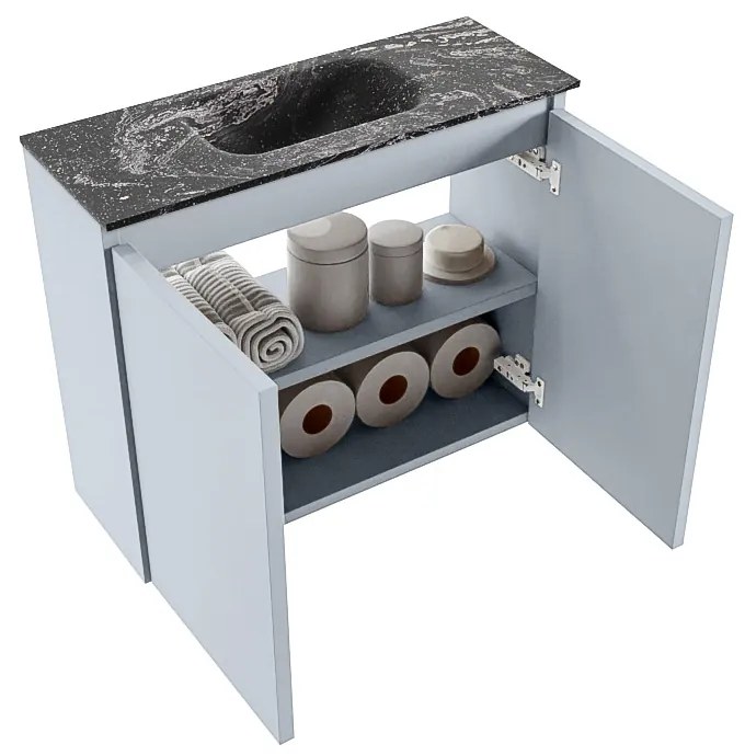 Mondiaz Ture DLux toiletmeubel 60cm clay met wastafel lava midden met kraangat