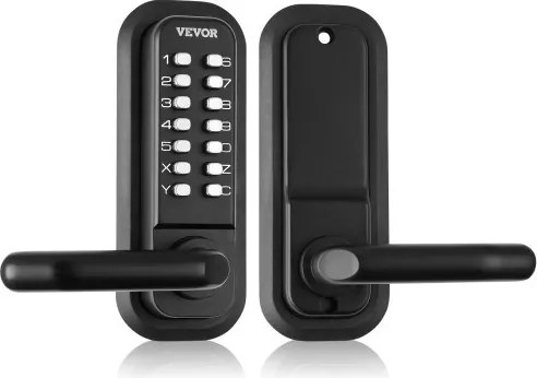 VEVOR Sleutelloos Deurslot met Mechanisch Codeslot, 40/50 mm Nachtschoot, Wachtwoordslot, 35-65 mm Deurdikte Combinatiecode Deurslot Geschikt voor Garage, Hotel, Kantoor, Studio, etc.