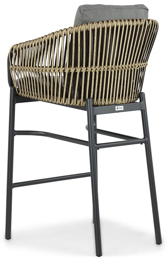 Barstoel Aluminium/wicker Taupe-naturel-bruin Coco Nathan