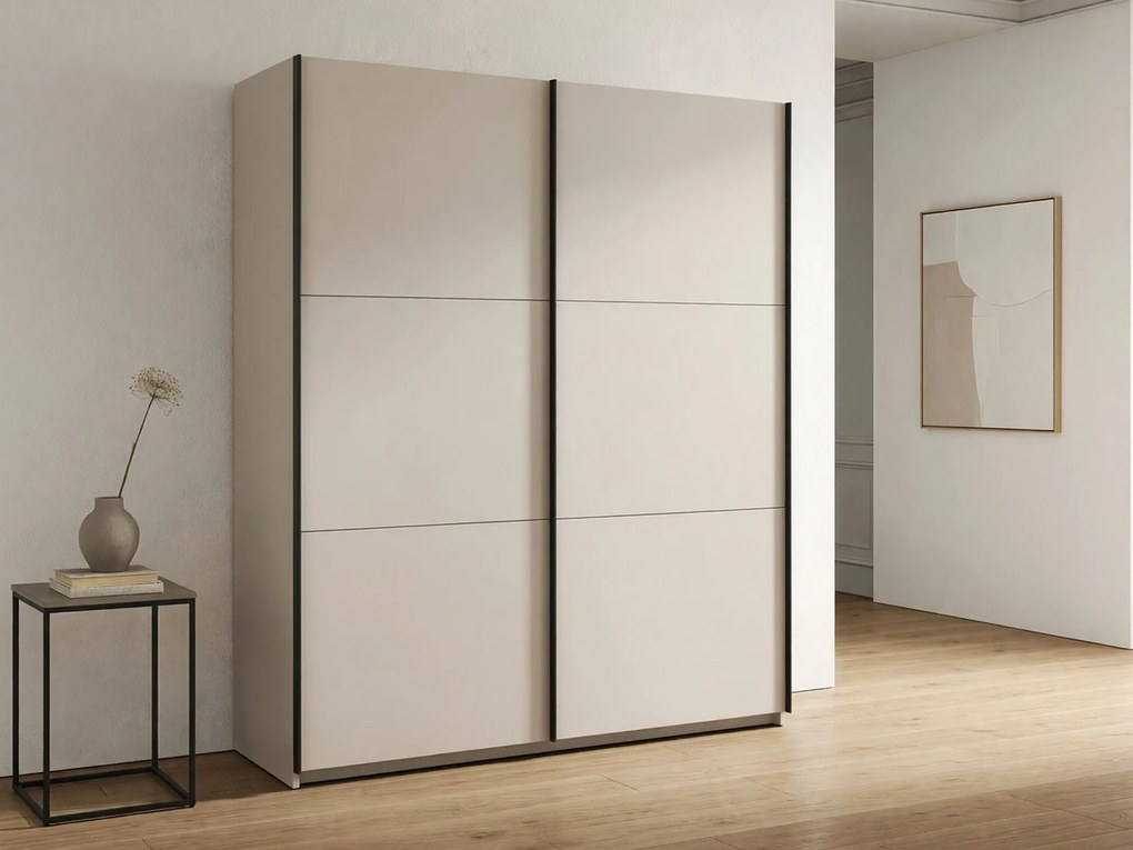 Kledingkast Livevaro 109, Kasjmier, 196x183x60cm, 137.8 kg, Kledingkast deuren: Schuivend, Aantal planken: 5, Aantal planken: 5