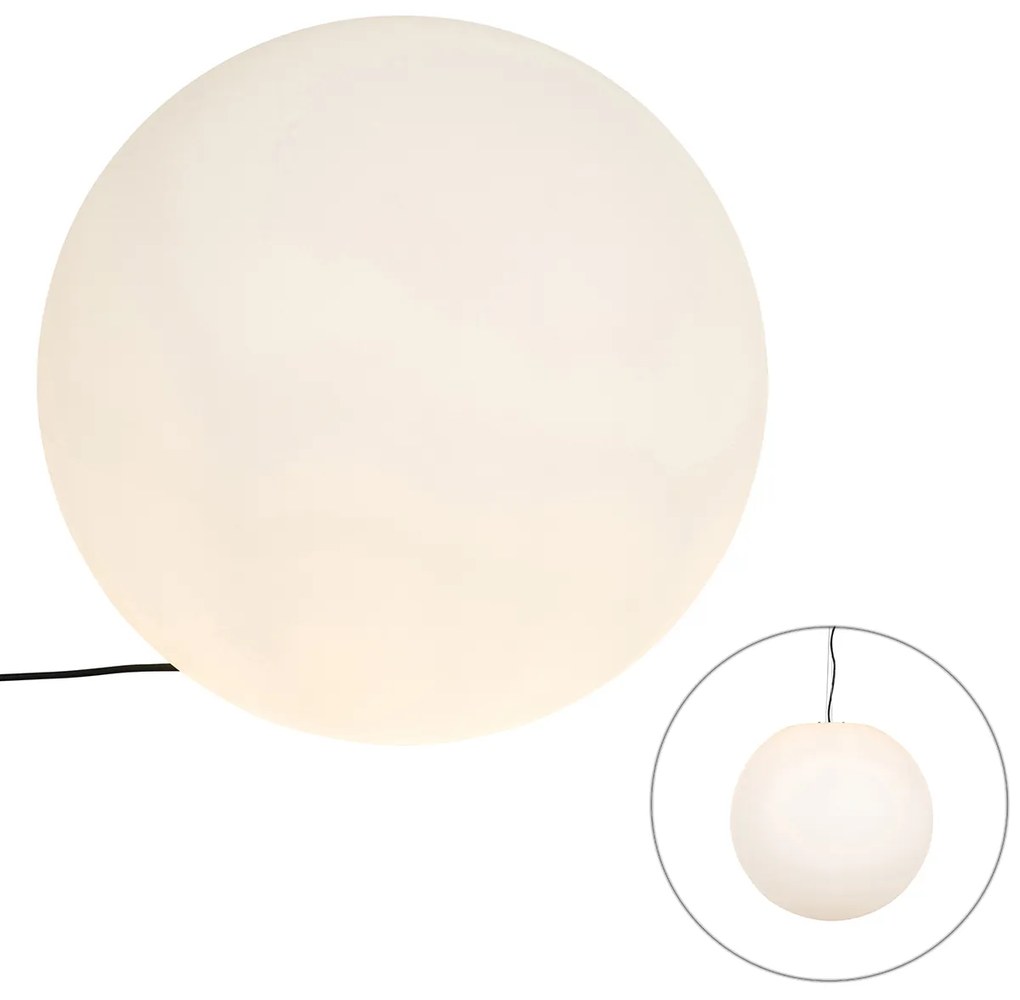 Moderne buitenlamp wit 56 cm IP44 - Nura Modern E27 IP44 Buitenverlichting bol / globe / rond