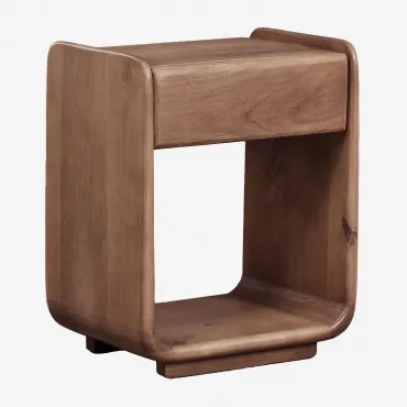 Nachtkastje Met Lade 40x30 Cm In Tinsley Hout Donker Acaciabruin - Sklum