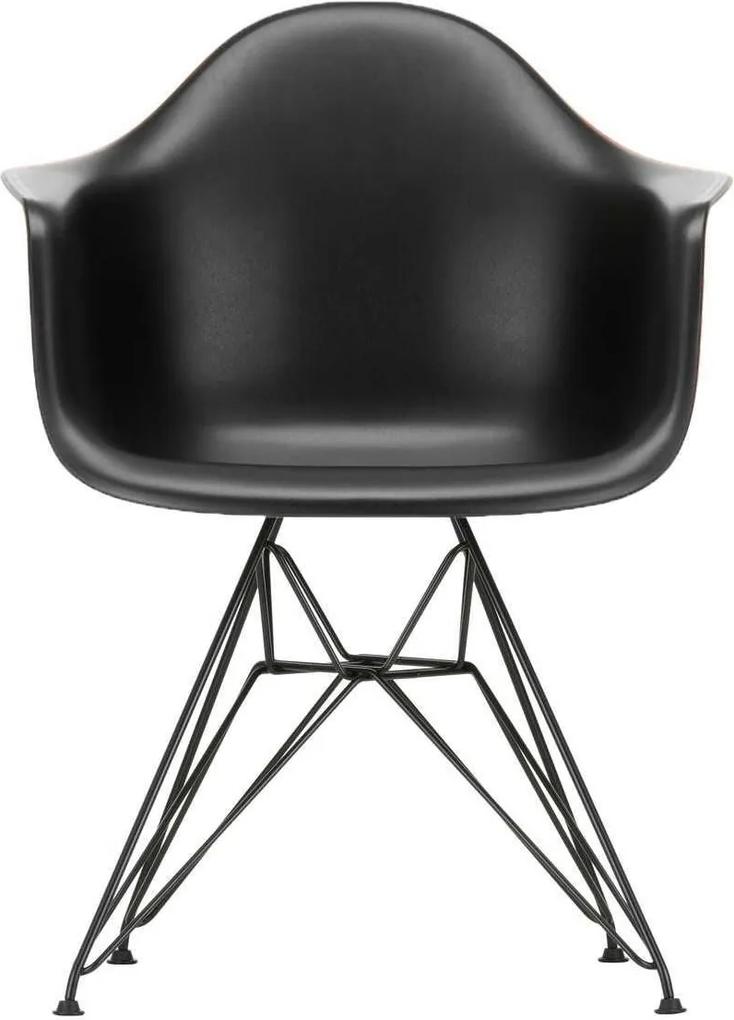 Vitra Eames DAR stoel met zwart gepoedercoat onderstel Diepzwart