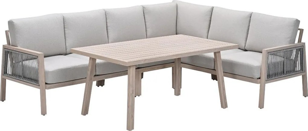 Garden Impressions San Capri lounge dining set 7-delig links - light oak aluminium