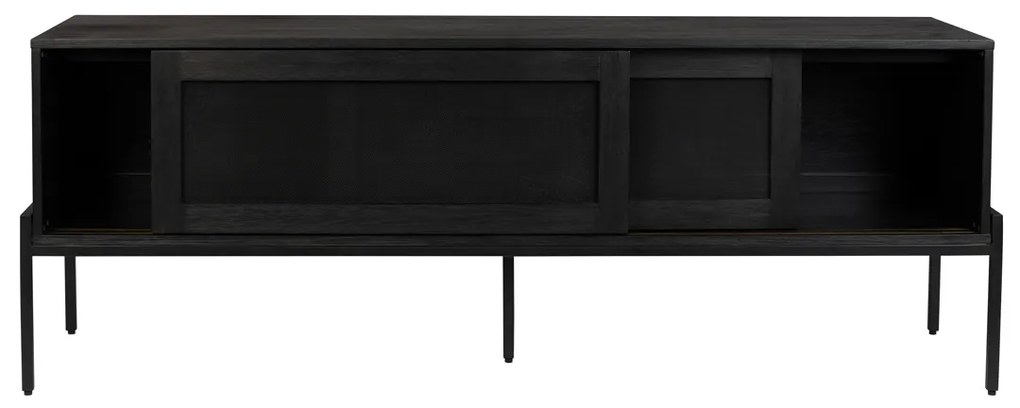 Zuiver Hardy Tv-meubel Met Schuifdeuren Zwart - 160x45x60cm.
