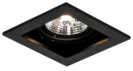 Set van 6 Vierkante inbouwspot zwart verstelbaar - Artemis 70