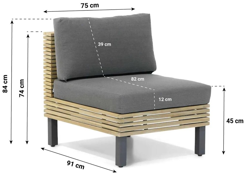 Dining Loungeset 6 personen Teak Old teak greywash  Lifestyle Garden Furniture New York