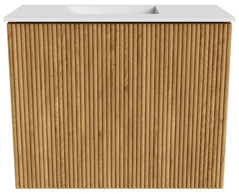 Mondiaz Joya 50cm toiletmeubel oak met wastafel faye links 1 kraangat talc