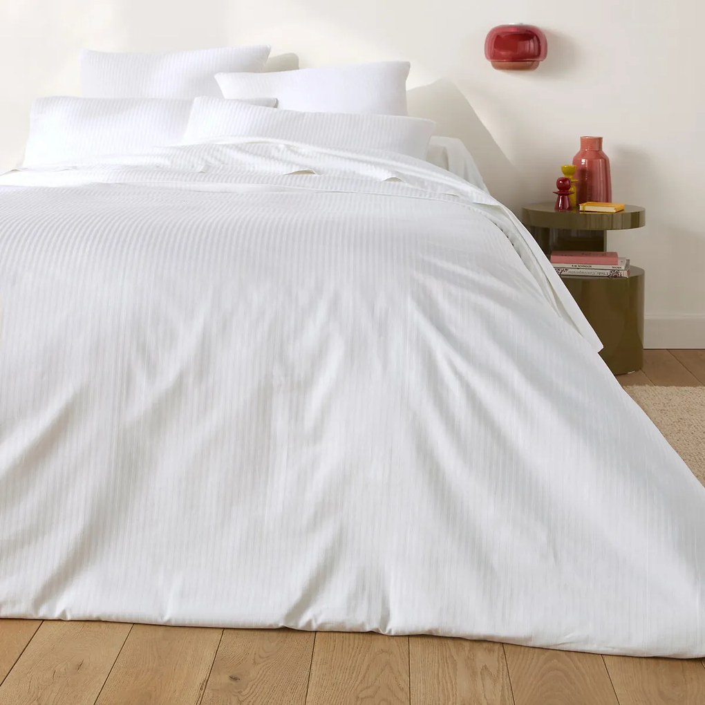 Bolstersloop in katoensatijn, Opale gestreept