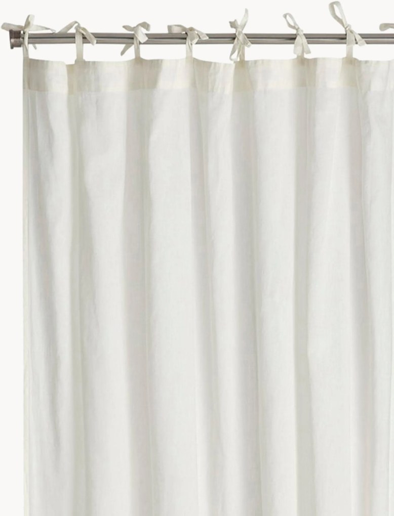 Transparante gordijnen Heidi met striklinten, 2-delig, B 140 cm