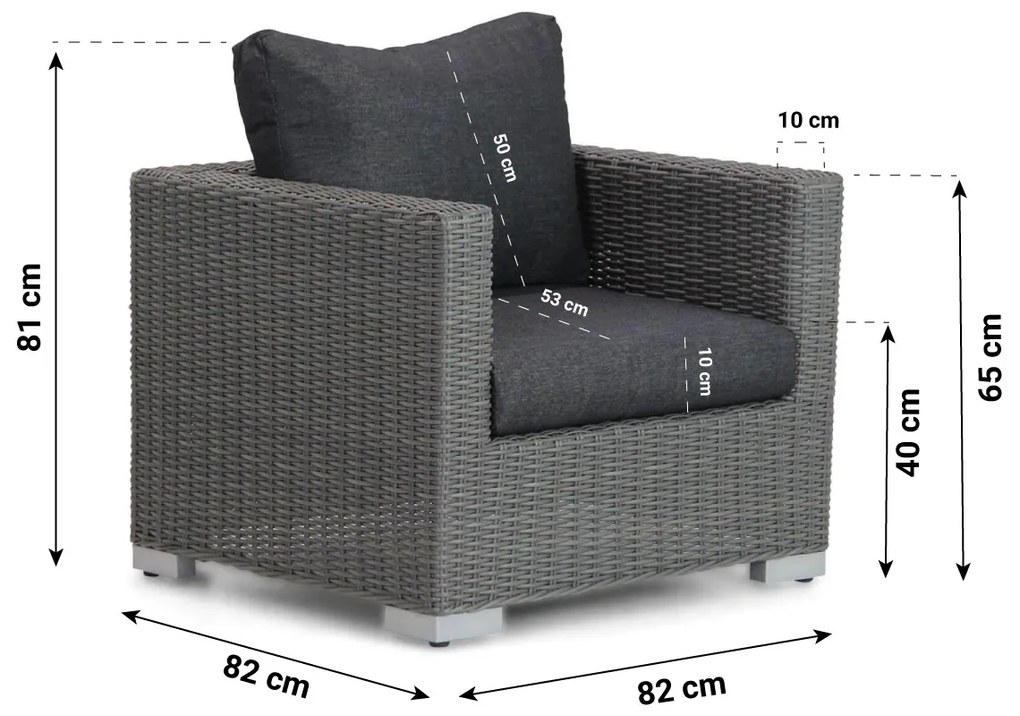 Hoek loungeset 6 personen Wicker Grijs  Garden Collections Cuba