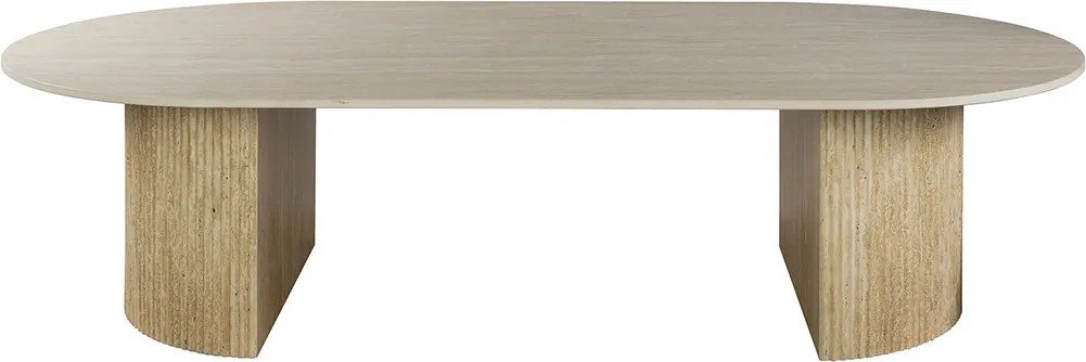 Salontafel Travertin Halve Maan Frame - 135 X 70cm.