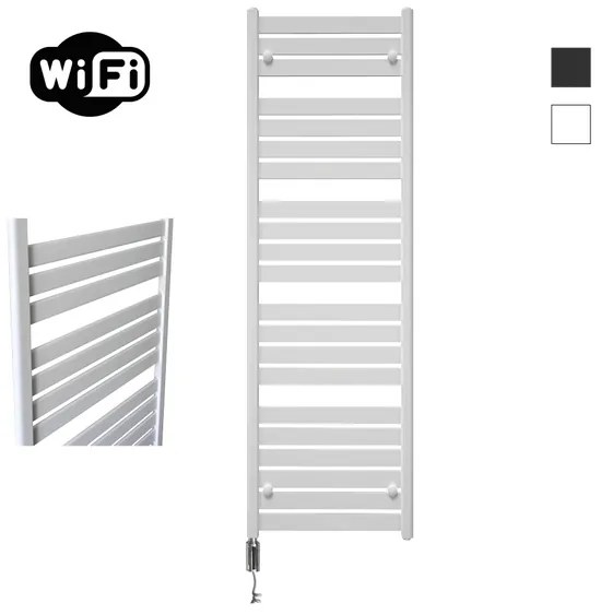 Sanicare HVW - Moda electrische WifiRadiator - 160x60cm - mat wit met thermostaat chroom - linksonder HLDWC 601600/W