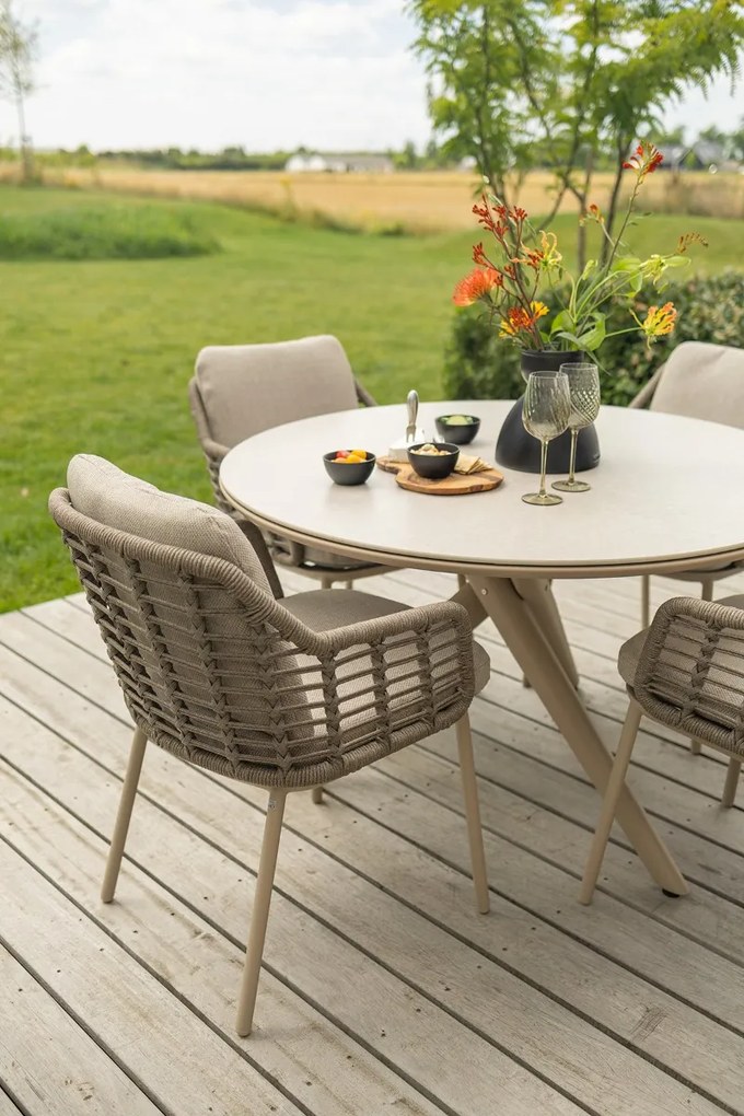 Dublin ronde tuintafel Ø120 cm. - Latte