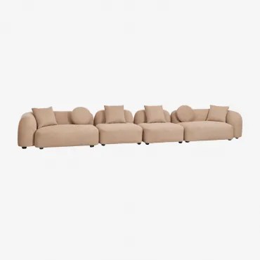 4-delige Modulaire Bank In Chenille Coco Chenille Dik Lattebruin - Sklum