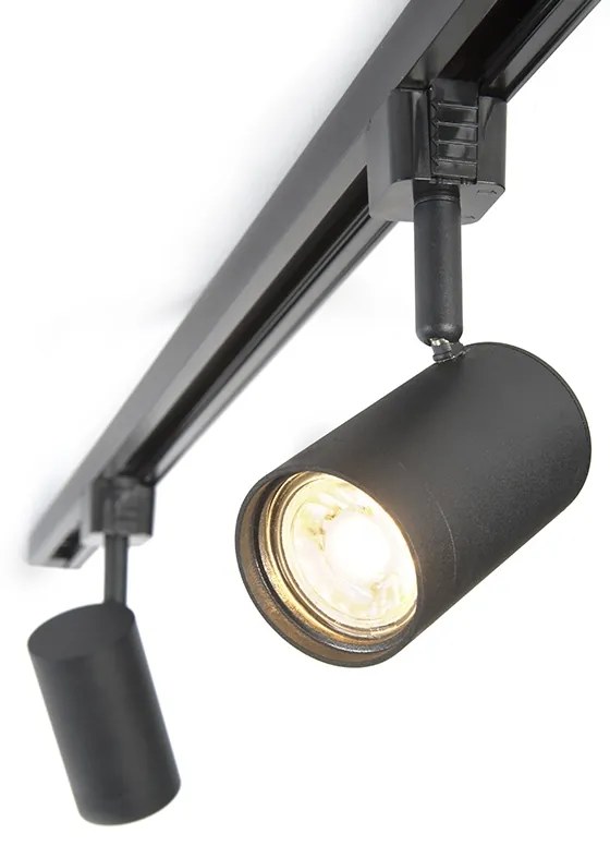 Modern railsysteem met 5 Spot / Opbouwspot / Plafondspots zwart 1-fase - Iconic Jeana Modern GU10 Binnenverlichting Lamp