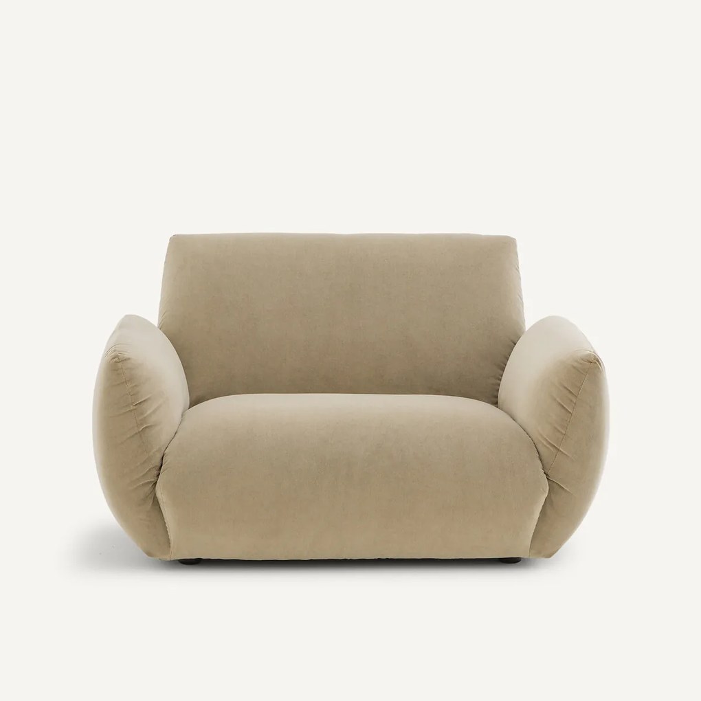 Fauteuil van stonewashed fluweel, SPOGANO