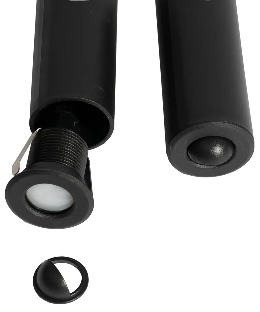 Set van 5 moderne grondspots zwart incl. LED IP67 - Linsey