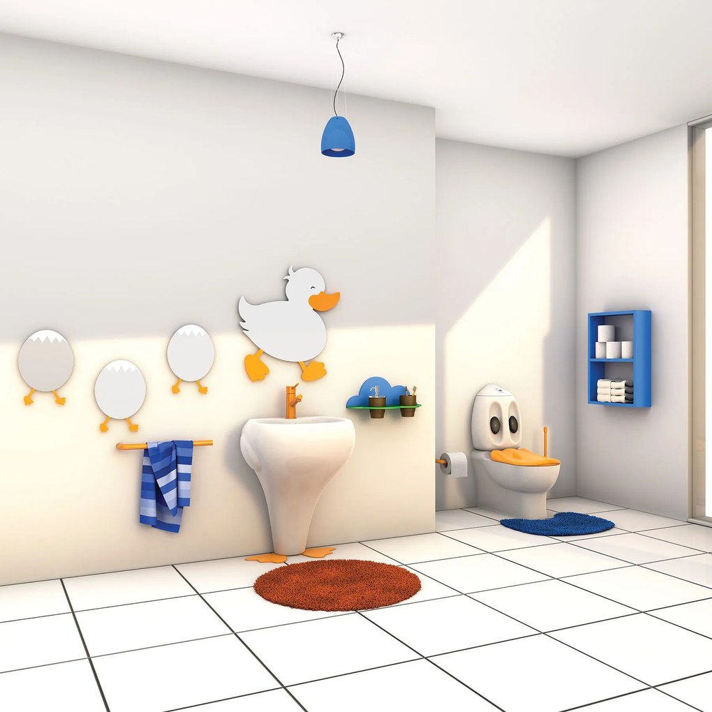 Sanigoods Feliz staand toilet wit met gele softclose zitting