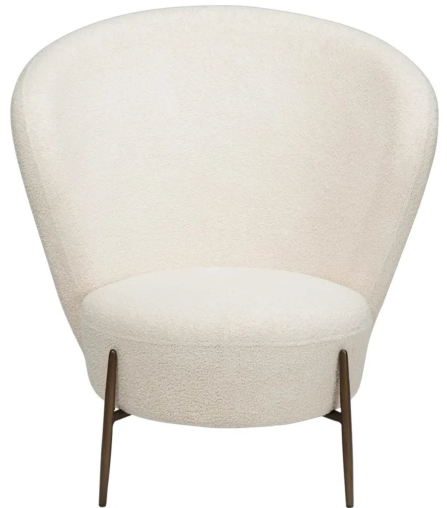 Dan-Form Orbit Fauteuil Met Hoge Rugleuning Boucle Dove Lichtgrijs
