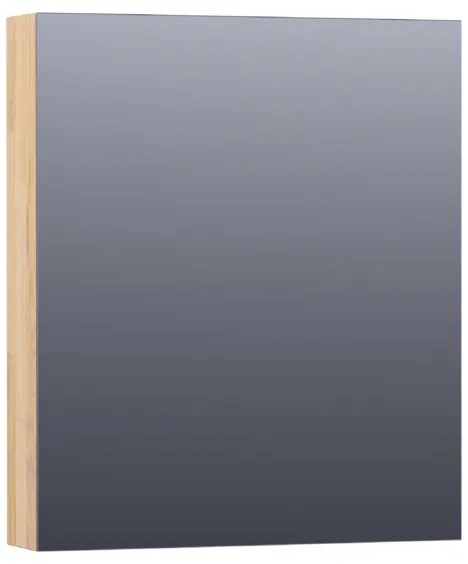 Saniclass Plain Spiegelkast 59x70x15cm Grey Oak Rechtsdraaiend SK-PL60RGO