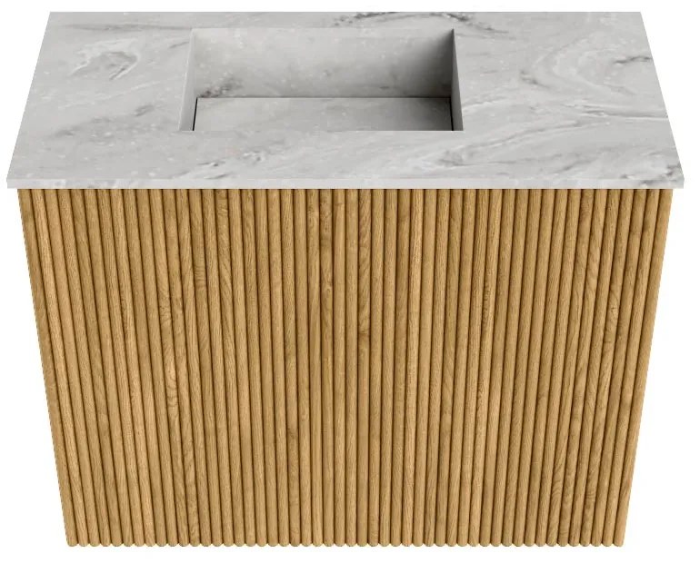 Mondiaz Joya DLux 50cm toiletmeubel oak met wastafel faye links 1 kraangat glace