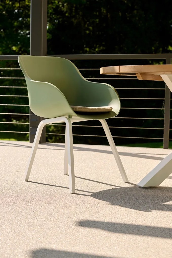 Hartman Le Soleil Element dining armstoel - Sage Green - Alu poot