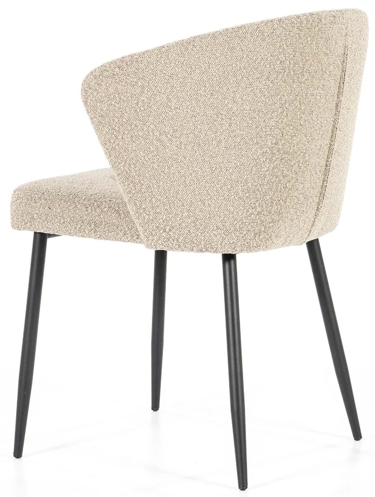 Eleonora Santos Taupe Eetstoel Boucle Met Ronde Rug