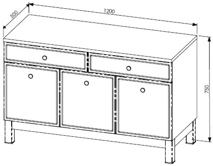 Comad Samoa 854 FSC onderkast 120cm eiken/wit